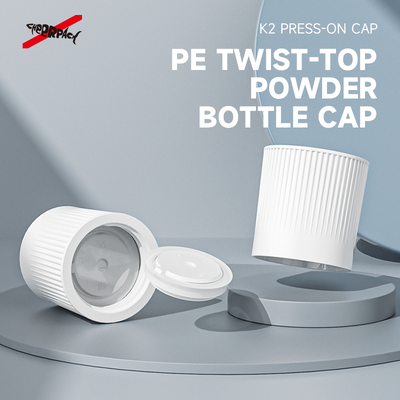 K2 Press on Water Powder Separation Cap PE Twist Top Powder Bottle Lid untuk Minuman Padat & Suplemen Energi