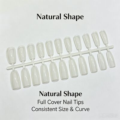 Natural ABS Almond Shape Full Cover Fake Nails Clear Finger Nail Tips untuk Nail Art Salon Penggunaan dan Supply Bulk