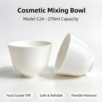 C24 Food‑Grade TPE Cosmetic Mixing Bowl 270ml For Salon & DIY Skincare | Safe for mixing mask powder & beauty paste. Reusable non‑stick beauty container for professional salon and home DIY facial care