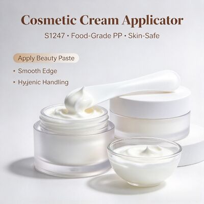 S1247 Food Grade PP Cosmetic Mixing Spatula For Beauty Salon. Ideal untuk mencampur bubuk masker & pasta krim kecantikan. Sempurna untuk salon kecantikan, studio spa dan perawatan kulit DIY rumah. Grosir tersedia.
