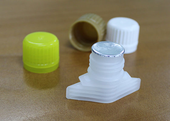 Tight Sealing Up Plastik Spout Caps Dengan Foil Liner Dan Seals Ukuran Khusus