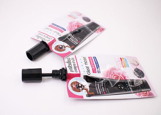 PP Plastic Cosmetic Lipstik Spouted Stand Up Pouches Dengan Lip Brush Packing